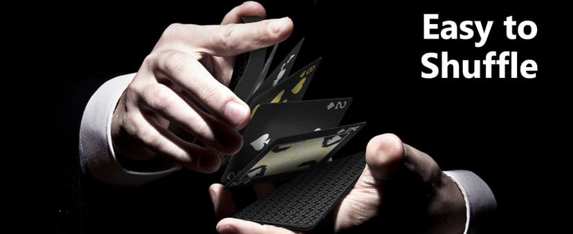 BIERDORF Diamond Waterproof Black Playing Cards, Poker Cards, HD, Deck of Cards (Black)