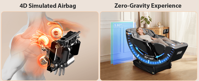 4D Massage Chair Full Body - 53.2" Ultra Long SL-Track Massage Chair Zero Gravity Massage Recliner with Foot Roller, 10 Modes 6 Technique, 32 Airbags, 3 Core Heating, AI Voice, Yoga Stretch