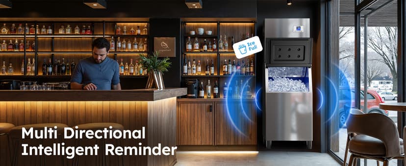 Commercial Ice Maker Machine 680Lbs/24H with 560LBS Storage Bin, Industrial Ice Machine, Self Cleaning, ETL Certified, Ice Ready in 5-15min, Perfect for Restaurant Bar Cafe,Silver