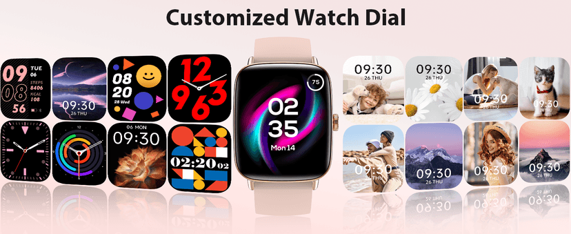 Smart Watch for Women, 2025 New Smartwatch (Answer/Make Call) for iPhone/Android, 1.85" HD Dynamic Dial Fitness Tracker with 110+ Sport Modes, Sleep/Health Monitor, IP68 Waterproof, with 2 Bands