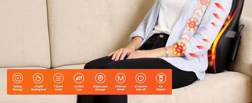 Electric Up&Down Kneading Massage Pillow For Back, Neck, Shoulder, Leg,Birthday Christmas For Women Men Gifts,Home Office Use Back Massager With Heat, Pain Relief For Deep Tissue,3D Lower Back Massager B0H5VGG7JN