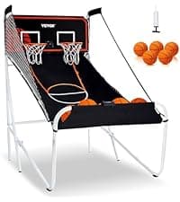 VEVOR Foldable Basketball Arcade Game, 2 Player Indoor Basketball Game, Home Dual Sport with 5 Balls, 8 Game Modes, Electronic Scoreboard, and Inflation Pump,Adults