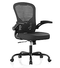 Office Chair, Ergonomic Desk Chairs 330LBS Capacity High Back Mesh Computer Chair with Flip-up Armrests, Comfy Work Chair with Adjustable Lumbar Support, Rolling Chair