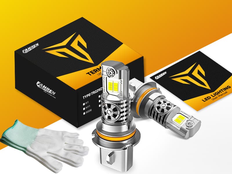 Termitor 2026 Latest 9007/HB5 Light Bulbs, 50,000LM Brightness High/Low Beam, 1:1 Mini Size 6500K Cool White IP68 Waterproof Automotive 9007 Fog Lights, 3-Minute Plug and Play Installation, Pack of 2