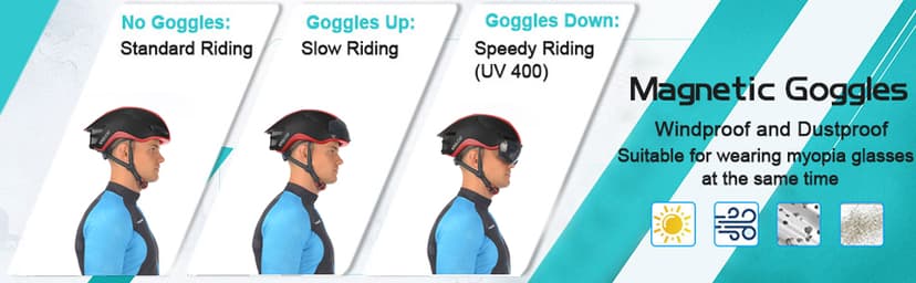 Shinmax Adult Bike Helmet,Bicycle Helmet with Removable Magnetic Goggles & USB Rechargeable LED Light Road Mountain Bike Helmet Adjustable Size Ultralight Cycling Helmet Men Women SM-T88