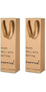 Wedding Party Decorations Getting Engaged Wine Accessory Sets Champagne Bottle Wraps Bags Married Wine Bag Married Gifts for Couples Mr Mrs Marriage Honeymoon Gift B0FMFMHK42