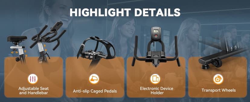 Exercise Bike, Wenoker Stationary Bike for Home, App Supported Indoor Bike with Silent Belt Drive, Heavy Flywheel, Multi-grips Handlebar and Upgraded Digital Display