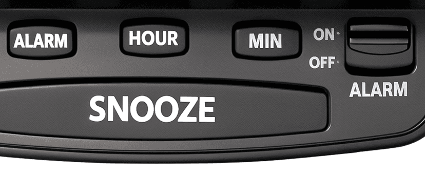 Sharp Digital Alarm Clock with Keyboard Style Controls, Battery Back-up, Easy to Use with Simple Operation, Black Case with Red LED Display