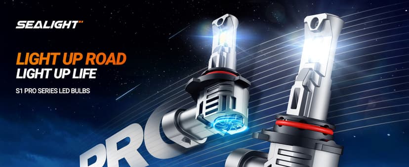 SEALIGHT 9006 Bulbs, 40000LM 6500K Fog Bulbs 1:1 Mini Size with Cooling Fan, HB4 for Powersports ATV/UTV, 3 Mins Plug-N-Play, Pack of 2