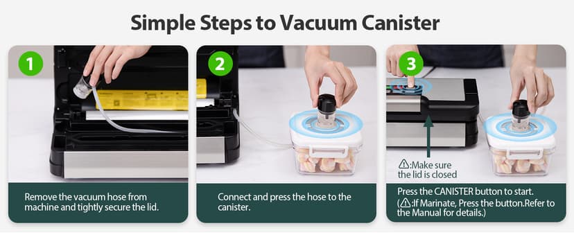 95kPa Vacuum Sealer Machine with AquaLock Technology, for Moist Seals, 2X Seal & 130W, Fully Automatic Food Sealer, Built-In Cutter, Bag Storage & Hose, Precision Sealing, 2 Bag Rolls,Stainless Steel