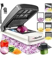 Mueller Pro-Series 10-in-1, 8 Blade Vegetable Chopper, Mandoline Slicer, Food Chopper with Container, Fruit Slicer, Kitchen Gadgets & Accessories, Home Essentials