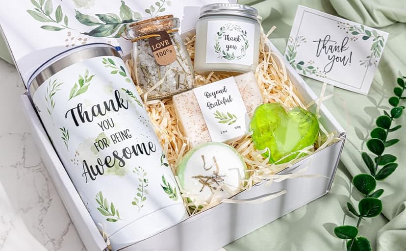 Liosenuiy Thank You Gifts for Women, Employee Appreciation Baskets for Coworkers, Thank You Gift Box Set for Teacher, Friends, Boss, Volunteer, Nurse, Appreciate Gratitude Farewell Going Away