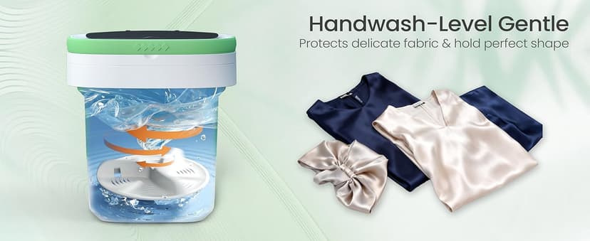 Portable Washing Machine - 16L Mini Foldable Washer with Spin Basket, Deep Cleaning for Small Clothes & 3 Cleaning Modes, Collapsible Laundry for Apartment, Dorm, Hotel, RV and Travel (Green)