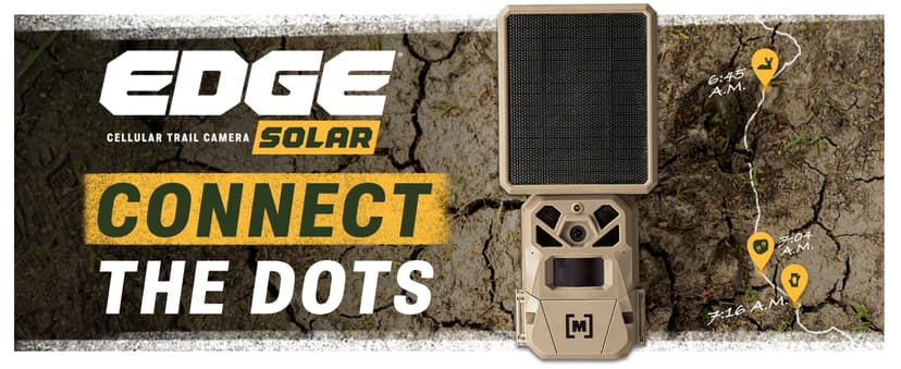 Moultrie Edge Solar Cellular Trail Camera - Integrated Solar Panel with Battery - 40MP - 1080p Video - Night Vision - Multi-Carrier LTE Auto-Connect - Built-in Memory - 0.4s Trigger Speed