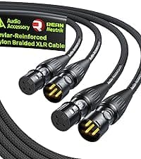 AA AUDIO ACCESSORY Guitar Cable 10 ft 2 Pack, Nylon Braided Anti-Kinking Kevlar-Reinforced, 20AWG 99.99% OFC, Heat-Shrink Protected 1/4 Instrument Cable, Shielded Amp Cord for Fender Electric Guitar