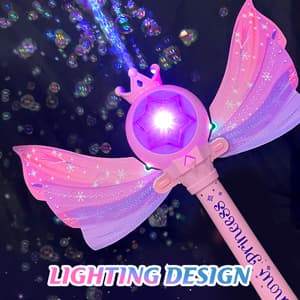 3 AA Batteries & 2 Bubble Solutions, Outdoor Party Birthday Gift for Girls 3-8, Bubble Machine for kids, Princess Toys, Pink Bubble Wand for Kids, LED Light Music Bubble Toys Girl Gifts Age 3+ B0BX57W4RX