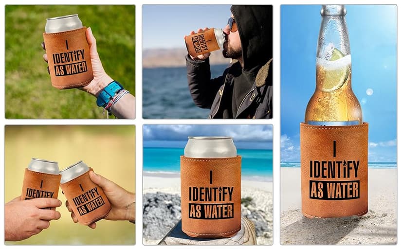 Gifts for Dad from Daughter, Son for Fathers Day - Dad Gifts, Men Gifts - Birthday Gifts for Men, Dad Birthday Gift, Birthday Gifts for Dad - Retirement Gifts for men, Leather Can Cooler for Mens 12Oz