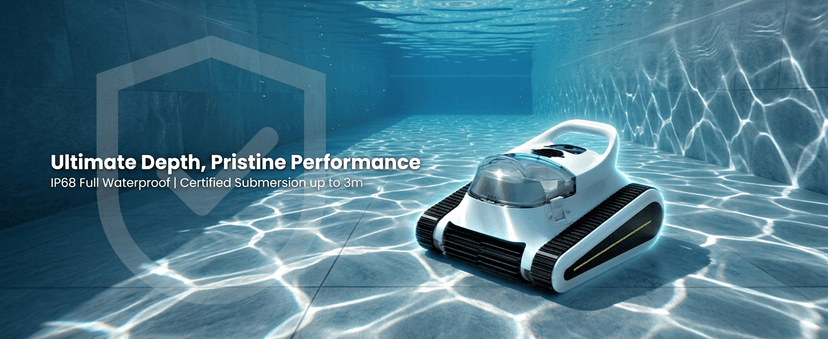 Cordless Robotic Pool Cleaner - Automatic Pool Vacuum Robot for Inground&Above Ground Pools, Wall&Waterline Climbing, Smart Navigation, 180mins Runtime, APP Control, Dual Filtration, Powerful Suction