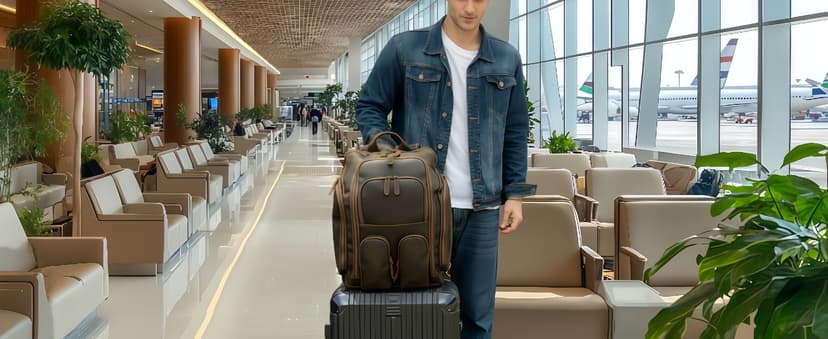 Masa Kawa Leather Backpack for Men with 16" Laptop & Camera Lens Sleeve, Multi Pockets Weekend Trip Business Travel Overnight Camping Bag, Vintage Brown