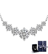 InfinityLove Heart Pendant Necklaces for Women, 2-5 Carat Moissanite Heart Necklace, Anniversary Birthday Christmas Valentine Engagements Mothers Day Jewelry for Wife Her Girlfriend Mom Daughter