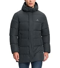 Pioneer Camp Men's Down Puffer Jacket with Hood Lightweight Packable Warm Insulated Thermal Puffy Winter Coat Ski Travel