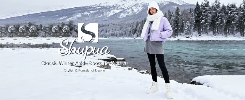 Shupua Boots for Women Winter Combat Boots Womens Ankle Boot Shoes Warm Snow Booties Hiking Sneakers with Zipper