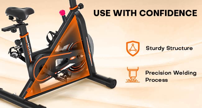 DMASUN Exercise Bike, Silent Magnetic Resistance Stationary Bike for Home with 330 LBS Capacity, Pedals with Anti-loosening Nuts, Indoor Bike with Comfortable Seat Cushion, Digital Display