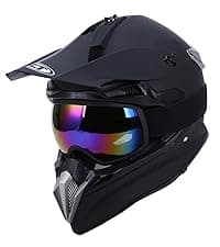 OUMURS Adult ATV Dirt Bike Helmet with Goggles Gloves & Mask Adjustable Sun Visor Motorcycle Adult Helmet Off-Road Motocross Downhill Moped MX for Unisex-Adult-Gray, L