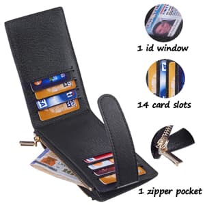 Chelmon Women's RFID Slim Card Holder Wallet: Thin Bifold with Multi-Card Case & Zipper Coin Pocket Purse (Deep Purple)