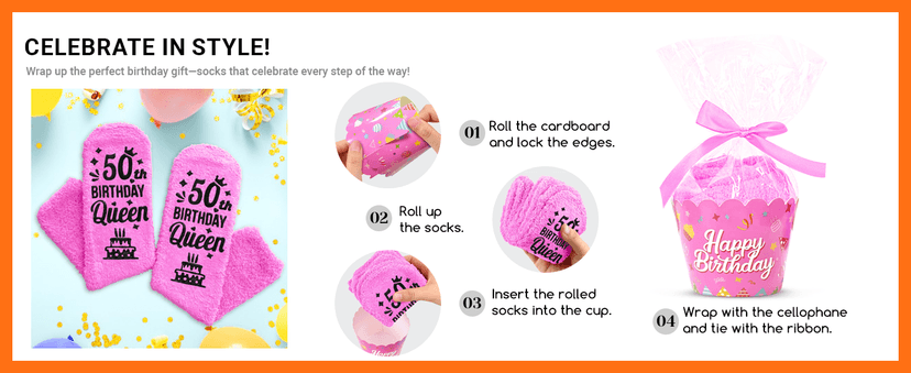 HAPPYPOP 50th Birthday Gifts for Her - Funny Socks for Women in Their 50s, 50 Year Old Birthday Gift