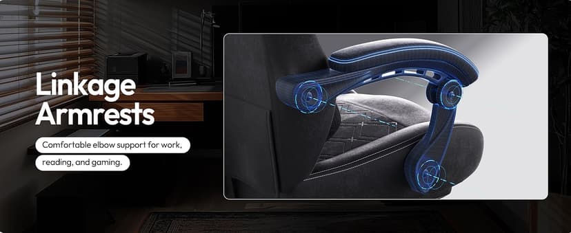 Dowinx Gaming Chair with Heated Massage Lumbar Support,Big and Tall Fabric Gaming Chairs for Adults with Footrest, Ergonomic Computer Game Chair with Poket Spring Cushions, 350lbs, Black