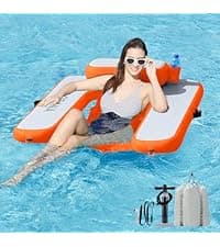 CALOBANA Inflatable Floating Chair, Heavy Duty Pool Floats Adult Lounger, Portable Water Float Chair for Swimming Pool, Lake and Beach