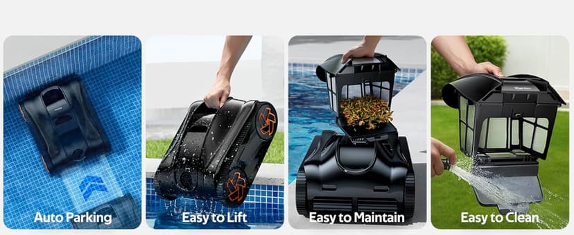 (2025 Upgrade) iGarden Pool Cleaner K36, Cordless Pool Vacuum Robot for Inground & Above Ground Pools, Smart Navigation, 220 Min Runtime, Touchscreen, Self-Parking, Cleans Floor, Wall & Waterline