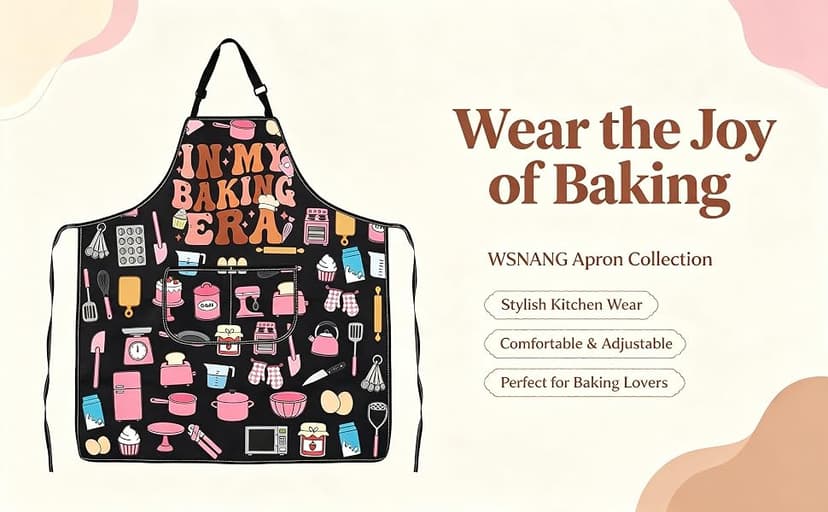 WSNANG Funny Baking Aprons with Pockets In My Baking Era Apron Bakers Gifts Pastry Chef Gift B0CZNY4F2J