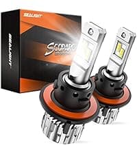 SEALIGHT H7 Bulbs 36000LM Ultra-Bright S6 H7 ATV Bulbs No Adapter Required No Cordless, 6500K White Light, 60000+Long Lifespan, Plug-N-Play, Marker Light Assemblies, Pack of 2