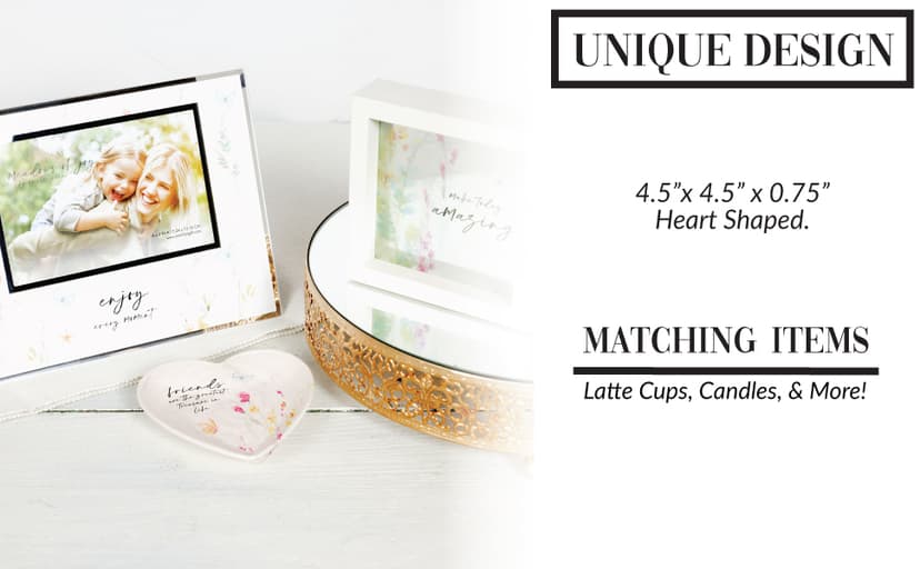 Pavilion Gift Company - Friend - Ceramic Heart-Shaped Keepsake Dish, Watercolor Floral Design, Valentines Day Gift For Girlfriend, Unique Gifts for Friend, Trinket Dish, Ring Holder, Jewelry Dish