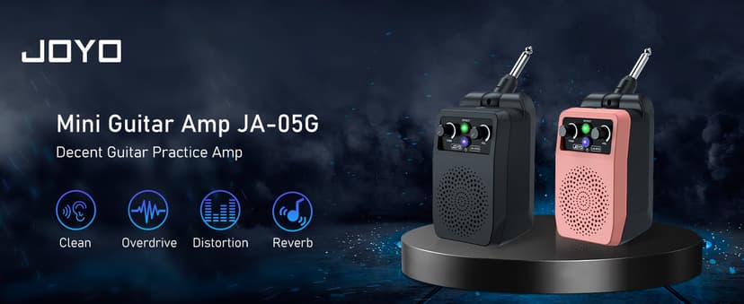 JOYO Mini Amp 5W Portable Plug in Practice Electric Amp Bluetooth Rechargeable Combo Guitar Amplifier Built-in 4 Effects Clean, Overdrive, Distortion, Reverb (JA-05G) B0CNRGCG3Z