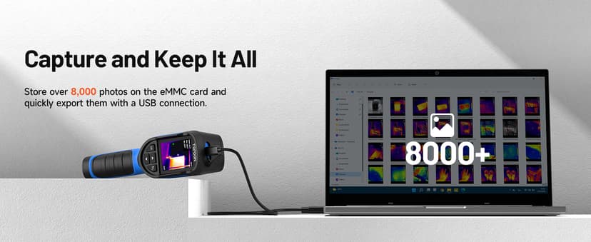 TOPDON TC004 Mini Thermal Imaging Camera, 240 x 240 TISR Resolution, 15-Hour Battery Life, 128 x 128 IR Resolution, 25Hz Handheld Infrared Camera with High/Low Temp Alerts, Auto Shutdown- Blue