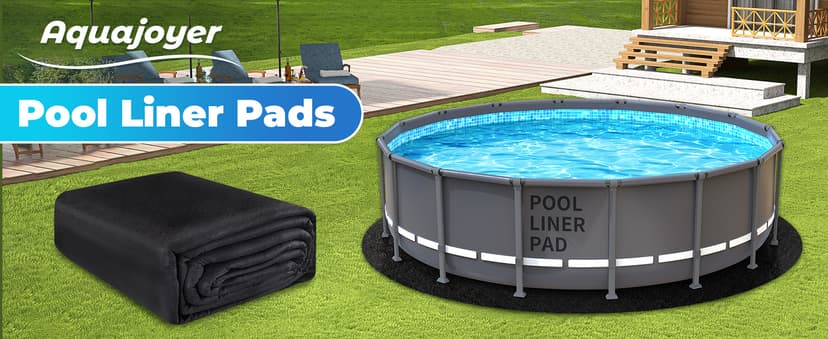 AquaJoyer 15' Round Thicker Heavy Duty Pool Liner Pad for Above Ground Pool, Pool Padding Underlayment for Pool Bottom, Protects Pool Prevents Punctures Weed Barrier Comfortable underfoot