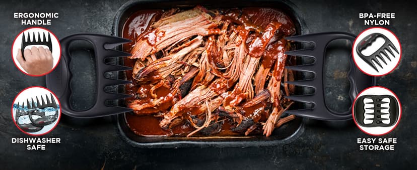 Alpha Grillers Meat Shredder Claws - Grilling Accessories Gifts for Men Dad Him Husband Son Boyfriend Birthday - BBQ Accessories Grill Puller for Cooking Shredding Barbecue Smoker Pulled Pork Chicken