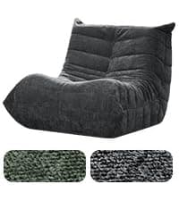 Bean Bag Chairs for Adults Giant Bean Bag Chair Memory Foam BeanBag Chair Bean Bag Sofa with Filler Faux Fur Fireside Beanbags Lazy Sofa for Living Room Bedroom Office (Bluegrey Plush, Single)