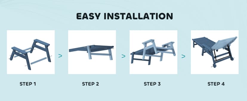 SERWALL Patio Chaise Lounge Chair Set of 2, 78'' Long 5-Positions Adjustable HDPE Outdoor Lounger for Pool, Poly Lounge Chair with Rolling Wheels & Cup Holder for Poolside, Deck, Blue