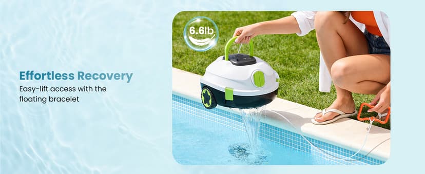 Y20 Robotic Pool Cleaner, Cordless Pool Vacuum for Above Ground & Inground Flat Pools with Dual Motors, 120 Min Runtime, Auto-Parking, Powerful Pool Vacuum Robot for Up to 1100 Sq.Ft