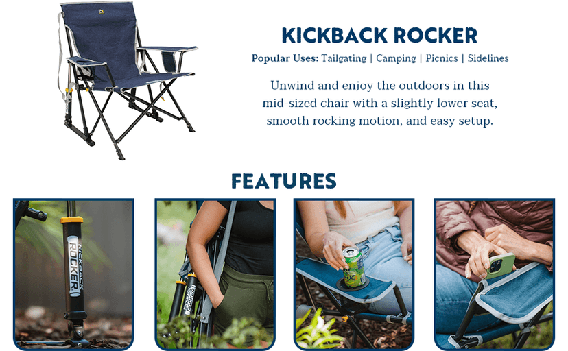 GCI Outdoor Kickback Rocker Outdoor Rocking Chair with Beverage Holder