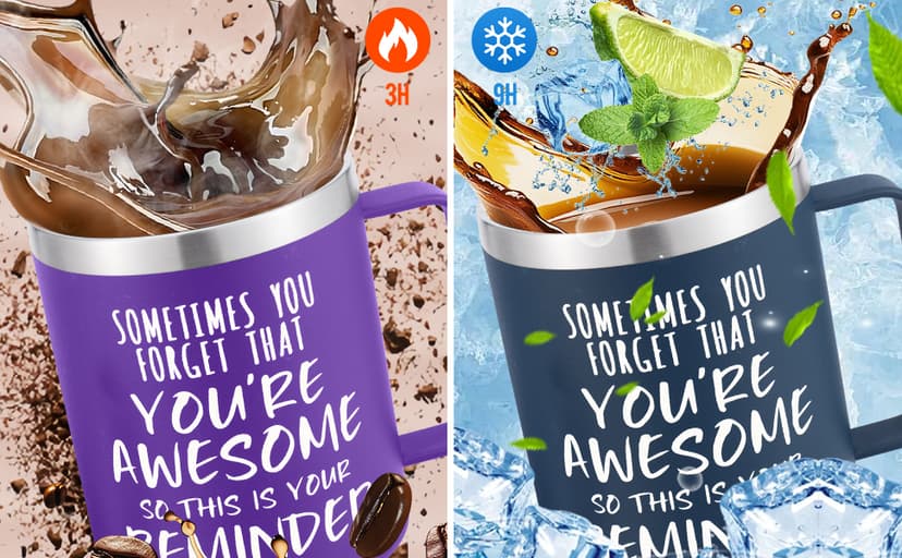 NOWWISH Birthday Gifts for Men - Awesome Coffee Mug, Inspirational & Holiday Presents for Men Him Boyfriend Husband, 14oz Navy Blue