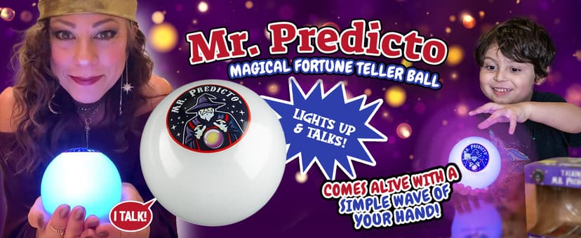Mr. Predicto Fortune Telling Ball - Ask a Question & He Speaks The Answer - Fun White Elephant Gifts or Stocking Stuffers for Teens & Kids - This Magic Crystal Ball Makes Funny Gifts For Christmas