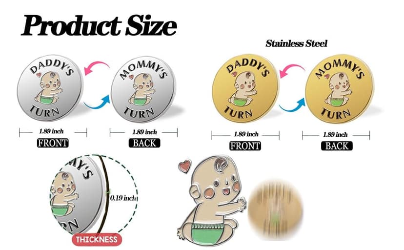 New Parent Decision Coin Funny Pregnancy Gifts for First Time Moms Dads, Cute New Parents Gift Mommy Daddy Couples Gift Ideas, Gag Gift for Baby Shower Birthday Fathers Day