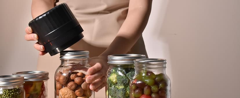 Electric Mason Jar Vacuum Sealer - Automatic Mason Jar Vacuum Sealer Kit, Vacuum Sealer for All Mason Jars With Regular Lids/Wild Mouth Lids, A Must-Have Tool for Canned Foods/Pantry etc