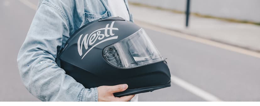 Westt Motorcycle Helmets Full Face Helmets - Street Bike Helmet with Dual Visor DOT Approved for Men Women Adults Compact Lightweight Storm X Grey Black White (Black, L (23.23-23.62 in))