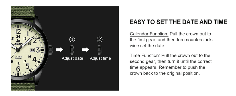 LN LENQIN Mens Watches Unisex Military Sport Nylon Strap Stylish Luminous Fashion Analog Quartz Watch for Men Waterproof Army Tactical Casual Wristwatch